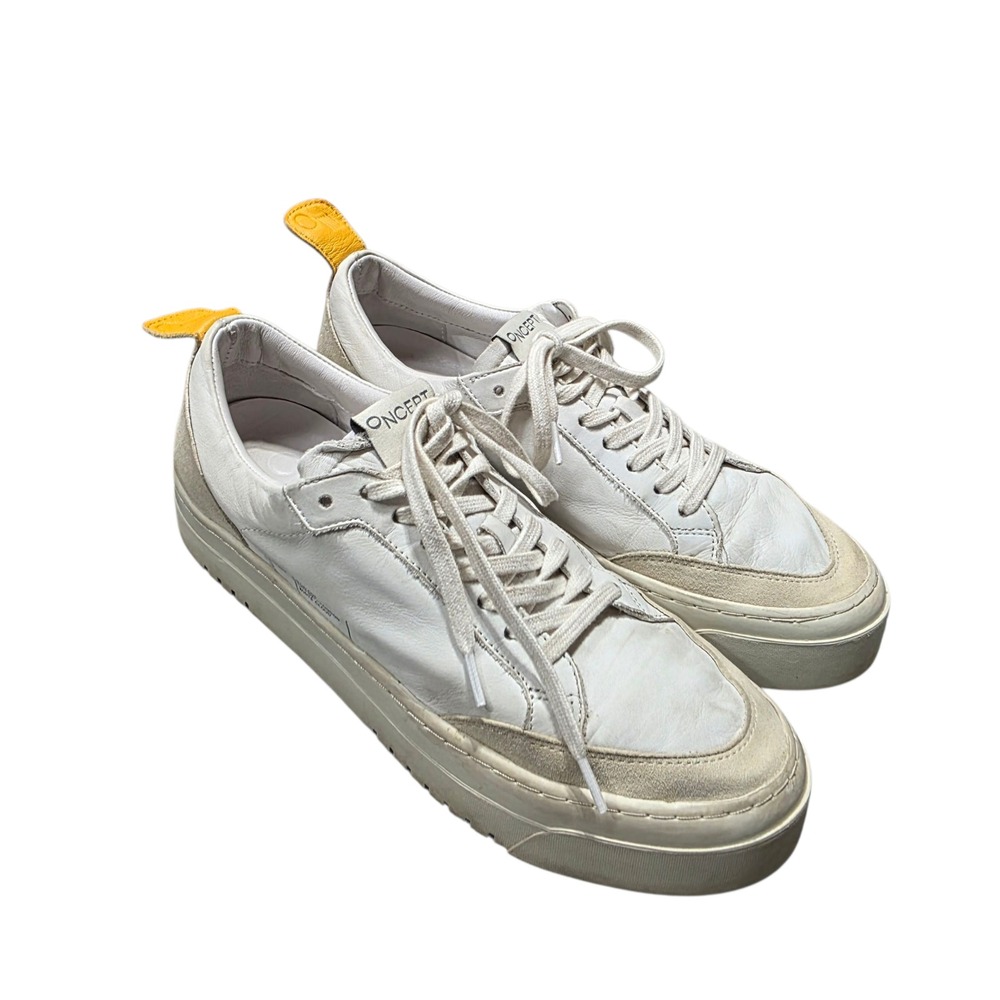 ONCEPT White Leather Suede Low Top Sneakers Shoes Women US 6.5